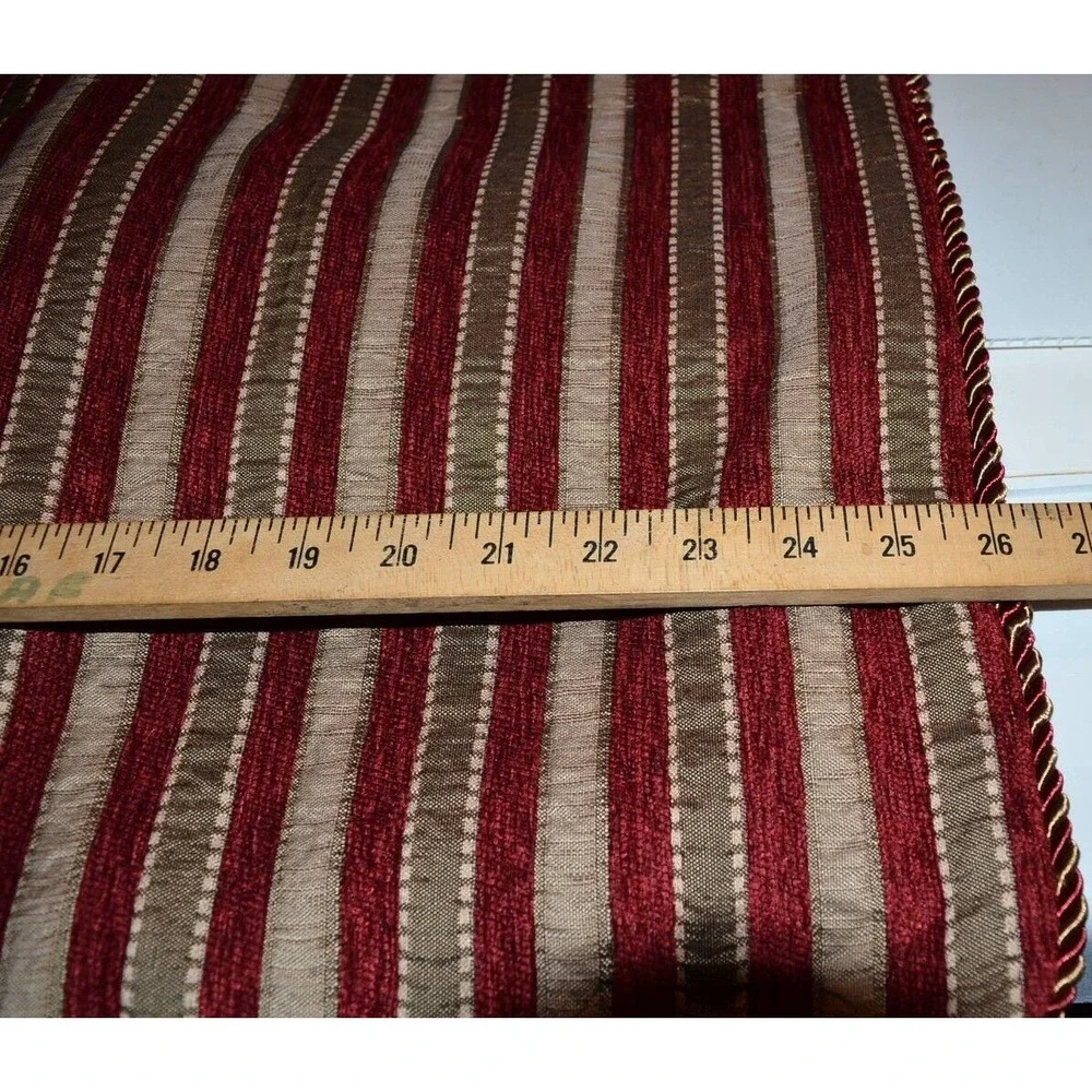 Michael Amini Designer euro Pillow Sham Burgandy Gold Rope trim 26X26 Elegant